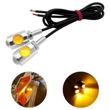 Imagem de Piscas (Setas) LED Universais para Motos, 2 Unidades, 12V, Alumínio e Borracha (Cromado/Laranja | Esquerdo/Direito)