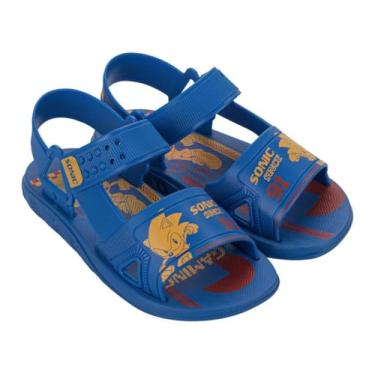 Imagem de Sandália Papete Infantil Menino Sonic Challenge Grendene Kids Verde Azul ou Preto (Azul/Vermelho, BR, Criança de 1 a 3 anos, Numérico, 25)