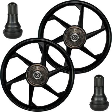 Imagem de Par de rodas de alumínio liga leve freio a tambor CG150 Fan Titan ES K