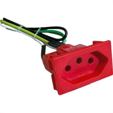 Imagem de Tomada De Painel Com Cabo Steck 20A. Vermelha - S8631