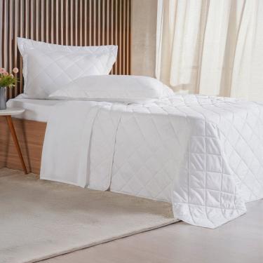 Imagem de Kit Colcha Casal 3 Pçs Ricamo 300 Fios 100% Algodão 220x240cm
