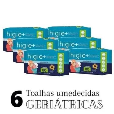 Imagem de Kit 6 Toalhas Umedecidas Geriátrica Com Óleo de Girassol 80 Unidades C