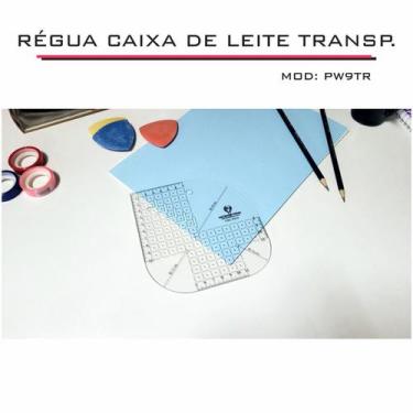 Imagem de Régua Caixa Leite Gabarito Patchwork PW9 15 cm Transp. Fenix