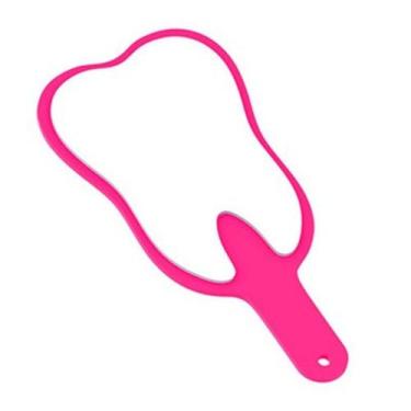 Imagem de Espelho De Mão Toucador Rosa Formato de Dente - Morelli