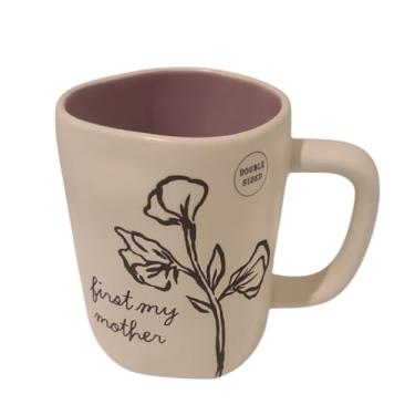 Imagem de Rae Dunn Café de cerâmica Dia das Mães, xícara de chá/caneca. First my Mother, Forever my friend. Caneca dupla face.