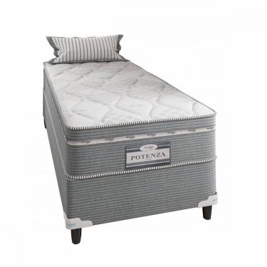 Imagem de Cama Box Solteiro (Box + Colchão) de Molas Potenza 88x188x70cm com Pillow Euro Portobel
