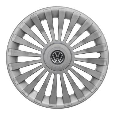Imagem de Calota Aro 13 075AR-PTA + Emblema Alumínio VW Preto - Garagem Online G