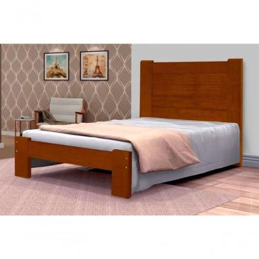 Imagem de Cama Solteirão (solteiro Extra) Malbec De Madeira Maciça Angelim Pedra/tauari - Cor Castanho