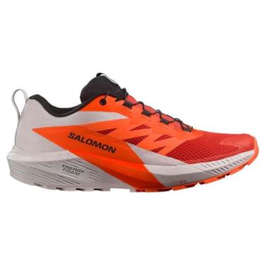 Imagem de Salomon Sense Ride 5 Tênis de caminhada masculino, Lunar Rock Shocking Orange Fiery Re, 39