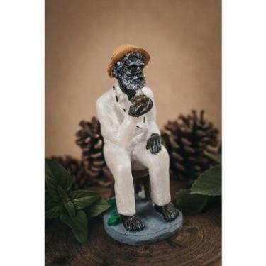 Imagem de Imagem Preto Velho Escultura Resina Estatua 15 Cm - Lua Mistica
