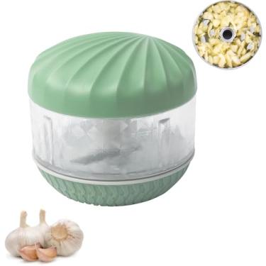 Imagem de QUJIFETU Cortador de alho, triturador de cebola, triturador manual de alho, liquidificador para vegetais, mini cortador manual de alimentos para cozinha