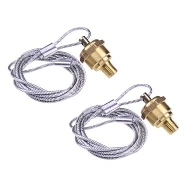 Imagem de Etersec Pacote com 2 plugues de válvula de drenagem de tanque de ar NPT de 1/10.2 cm com cabo de 152.4 cm, compatível com Haldex 12105 N3613AD, adequado para semi-caminhões e reboques, válvula de