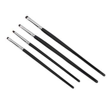 Imagem de Kit de Escova de Sombra para Os Olhos 4pcs - Escovas Maquiagem Olhos Suaves Com Alças Confortáveis ​​para Detalhes Detalhes - Delineador Essencial e Sobrancelha