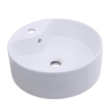 Imagem de Pingoo.casa, Cuba de Apoio Banheiro Redonda Louça Cerâmica Ametista - Branco