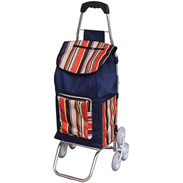 Imagem de Caminhão de paletes de mão portátil dobrável para compras carrinho de mão carrinho carrinho carrinho de mão seis rodadas escadas de escalada comprar saco de caminhão de comida (cor: D Tamanho: 95 cm