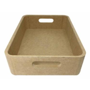 Imagem de Bandeja Cesto Arredondado MDF P 30 x 20 x 8 cm Decoração - P - LUCIANO