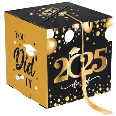 Imagem de Operitacx Caixa de cartão de formatura 2025, estojo dobrável de papelão para decoração de festa de formatura