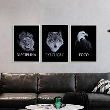 Imagem de Kit 3 Quadros Empreendedorismo Palavras 45X34Cm Branca