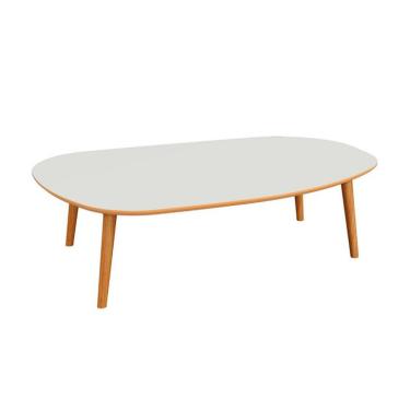 Imagem de Mesa de Centro Ôrganica Rivor 100% MDF Off White e Freijó