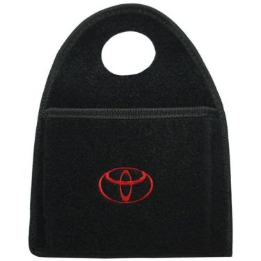 Imagem de Lixeira Lixinho Automotiva Carro Carpete Bordado Toyota para Câmbio Preta