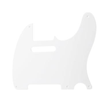 Imagem de ROZILO Para-choque branco 1 dobra 5 furos vintage para guitarra estilo telecaster padrão EUA/Mexicano