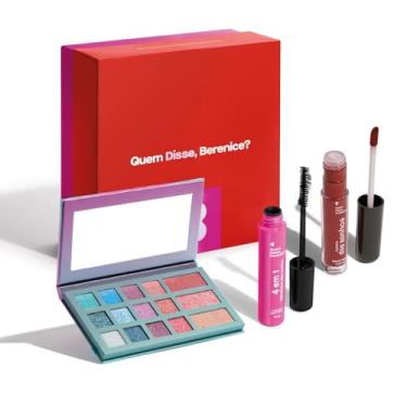 Imagem de Combo: Paleta de Maquiagem Multifuncional + Máscara Para Cílios 4 em 1 + Batom Líquido Cremoso Marrom Marronzite + Caixa de Presente