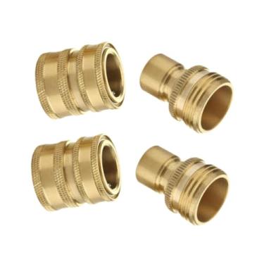 Imagem de Baoblaze 4x Adaptadores de mangueira de jardim de conexão rápida para mangueira de água de 3/4 de polegada para lavadora de alta pressão, LatÃo