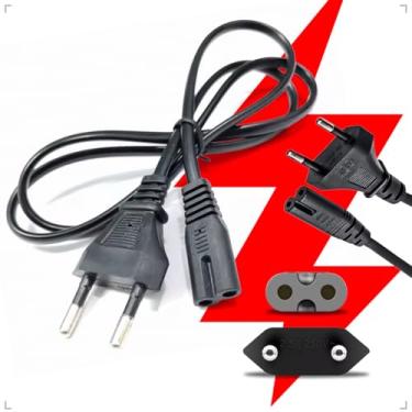 Imagem de Cabo de Força Tipo 8 Bipolar para PS4, PS3, PS2, TV, Impressora, Monitor, Notebook, JBL