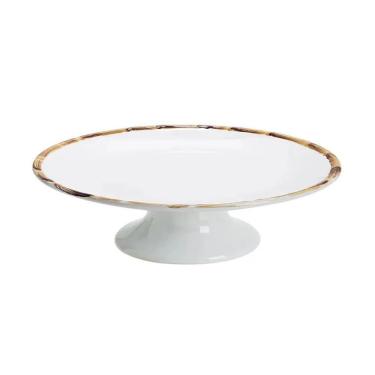 Imagem de Porta Bolo Com Pé Borda Bambu Natural Scalla 28 Cm 1º L