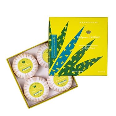 Imagem de Provence Sante Sabonete De Limpeza Francês Luxo - Fragrância Hidratante Manteiga Karité E Vetiver Triplamente Moída, 2,7 Oz, Caixa Presente Com 4 Barras