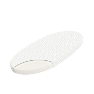 Imagem de WELLZEE Colchão oval para berço 74 x 43 x 5 cm, serve para berço MamaRoo de 4 mães, capa 100% respirável e lavável, forro impermeável, espuma de alta densidade