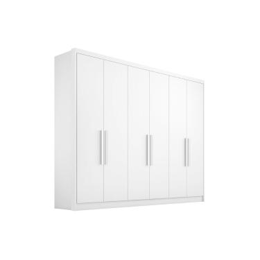 Imagem de Módulo de Quarto Casal Guarda Roupa c/ 6 Portas e 6 Gavetas Rizon/Linea Neve - Novo Horizonte
