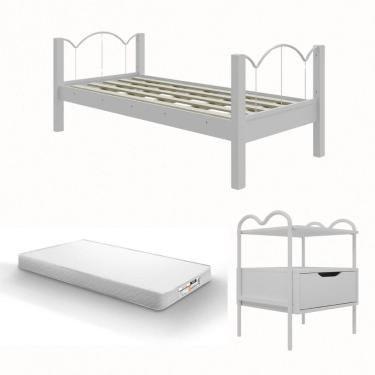 Imagem de Conjunto Cama Solteiro Oasis com 01 Mesa de Cabeceira e Colchão