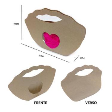 Imagem de Sacolas Coração - Lembrancinha - Kraft Natural 120gr - 200uni - Cader