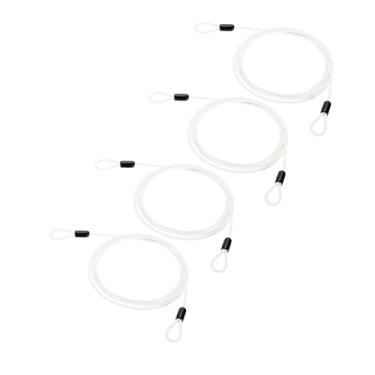 Imagem de PATIKIL Cabo de aço inoxidável revestido de vinil de 5/81.3 cm de diâmetro com laços, 4 peças de corda de fio flexível de 2,1 m (200,7 cm) Cadeado de corrente de segurança para iluminação de palco ao
