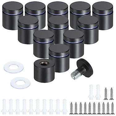 Imagem de Sumnacon 12 Peças 1 X 1 Polegada De Aço Inoxidável Espaçadores-Suportes De Parede Resistentes Para Moldura De Acrílico De Vidro, Parafuso Espaçador Para Loja De Escritório Em Casa, Preto
