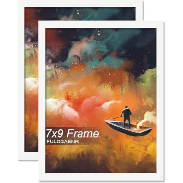 Imagem de FULDGAENR Conjunto de 2 porta-retratos 18 x 23 cm, molduras brancas para certificado de pôster fotográfico de 18 x 23 cm, moldura de parede/mesa de alta transparência com visor vertical horizontal