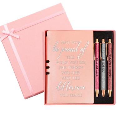 Imagem de Conjunto de presentes Resurhang Leather Journal Notebook com 3 canetas