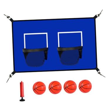 Imagem de Colaxi Cesta de basquete trampolim, gol de basquete, fácil instalação, universal com aros de cesta dupla para a maioria idades, jardim infantil