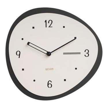Imagem de Fenteer Relógio de parede pendurado, ornamento prático, mostrador fácil, decoração silenciosa para sala de estar, cozinha, loja, sala de aula, Cinza Claro