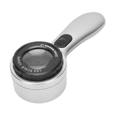 Imagem de Asixxsix Lupa recarregável com luz, lupa portátil iluminada de 30x com bolsa para armazenamento e pano limpo, para idosos lerem, inspecionarem, usarem joias e explorarem