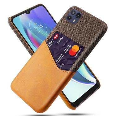 Imagem de Capa para MOTO G50 5G,Tela e tampa de couro PU,Antideslizante,360°cobertura completa à prova de choque com 1 slot de cartão atrás,Prevenção de queda-Brown