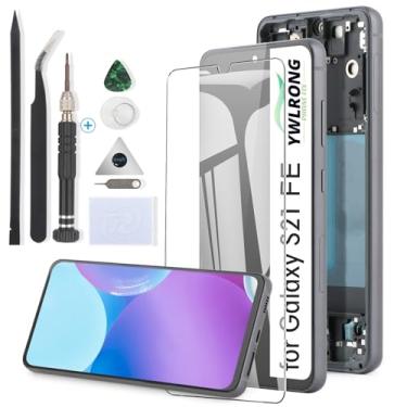 Imagem de YWLRONG Substituição de tela para Samsung Galaxy S21 FE para Samsung S21 FE SM-G990 Display LCD Touch Screen Digitalizador Substituição com ferramentas (com moldura