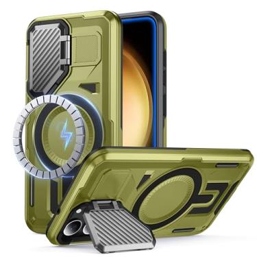 Imagem de FNDMIL Capa para Samsung Galaxy S23 compatível com MagSafe [suporte de capa de câmera embutido] [à prova de choque de nível militar] [proteção de camada dupla] capa resistente para celular S23