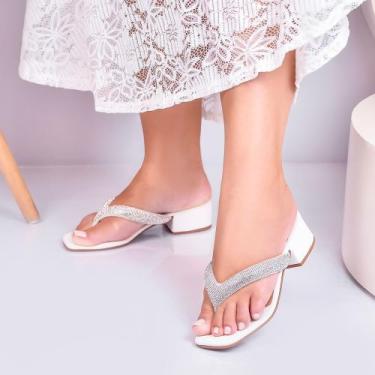 Imagem de Sandalia Feminina Original Anti Derrapante Strass Saltinho Original Ve