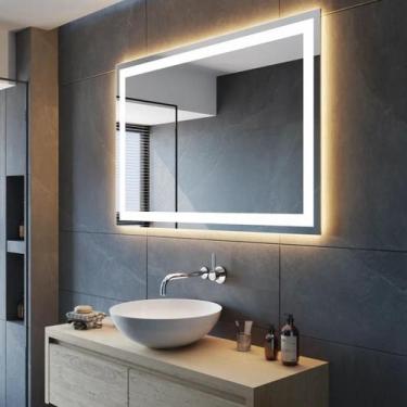 Imagem de Espelho com iluminação led frontal 4000k botão touch 1,00 x 0,70 - ESP