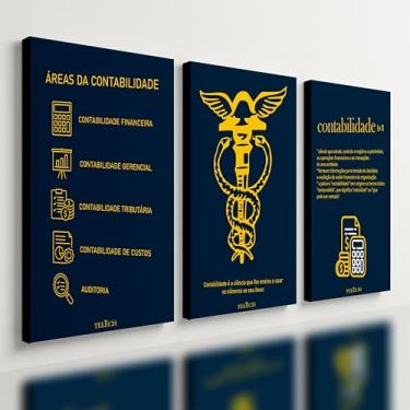Imagem de Kit 3 Quadro Decorativo Contabilidade Escritório Contábeis (28x20cm)