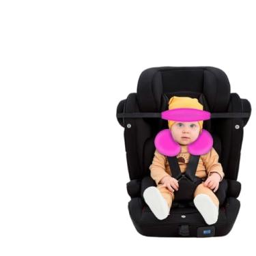 Imagem de Kit Almofada de pescoço e Faixa Apoio Suporte Cabeça de Bebê Cadeirinha Carro (Kit Pink)