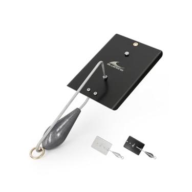Imagem de BLUEWING Plaina de pesca resistente para pesca offshore, Downrigger, com lâmina de aço inoxidável e chumbadas de 170 g para Wahoo, Kingfish, Atum, #6-6 Preto