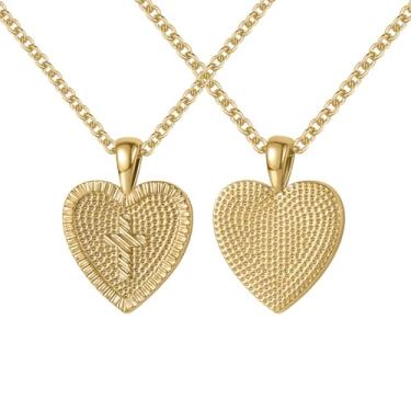 Imagem de Qitian Colar de cruz pequena para mulheres, colares com pingente de cruz banhada a ouro 14K para o dia dos namorados | aniversário | primeira comunhão | presente de Natal | presentes de Páscoa, Heart